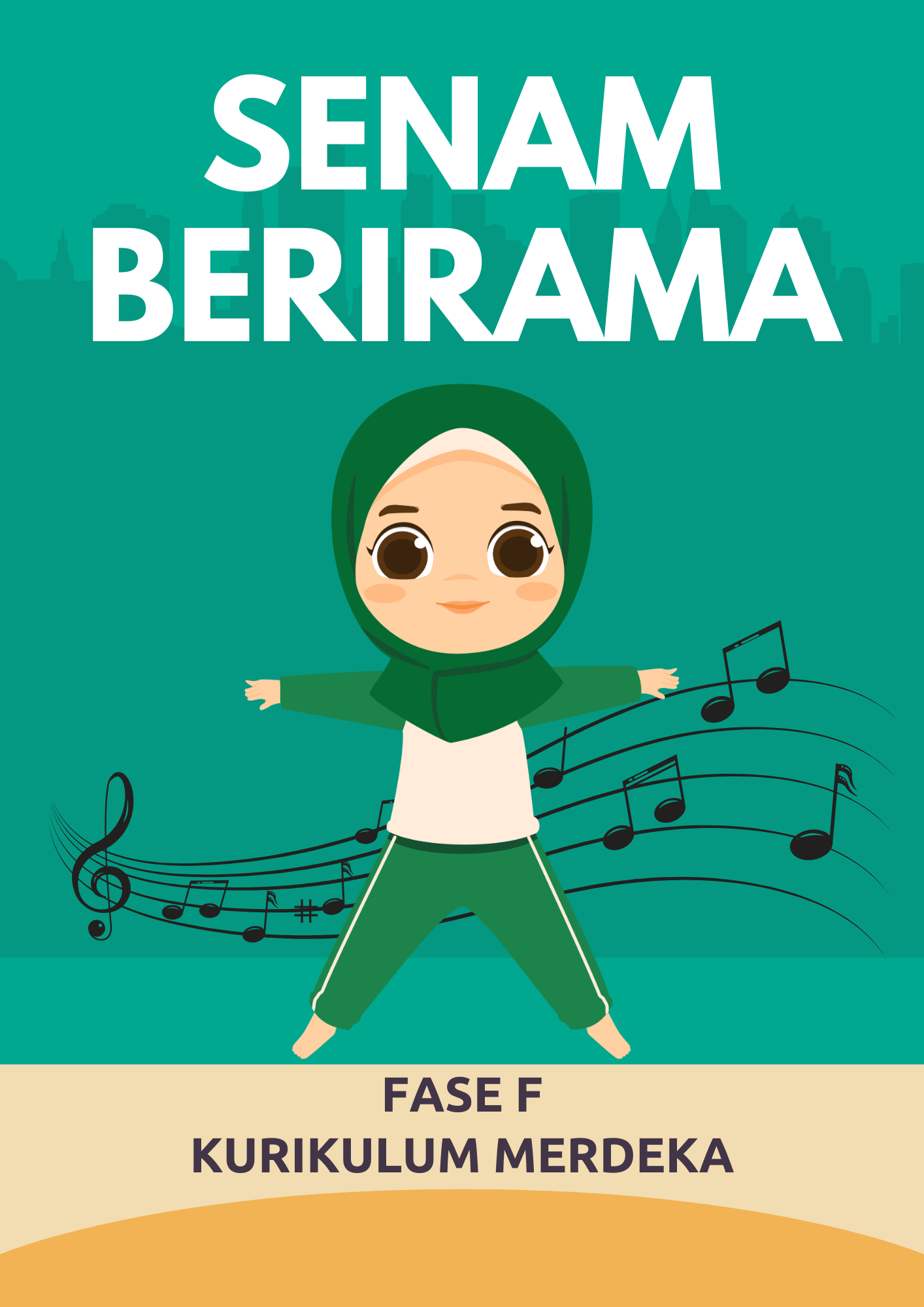 Hijau Krem Ilustrasi Senam Bersama Poster