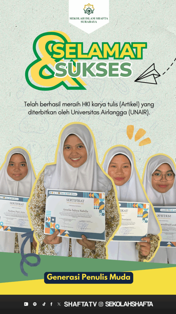 Bangga! Siswa SMA SHAFTA SBY Raih HKI Karya Tulis