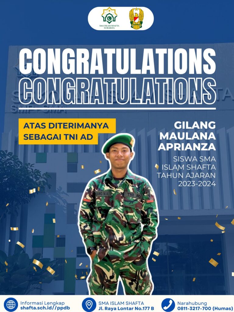 Alumni SMA SHAFTA Lolos TNI AD
