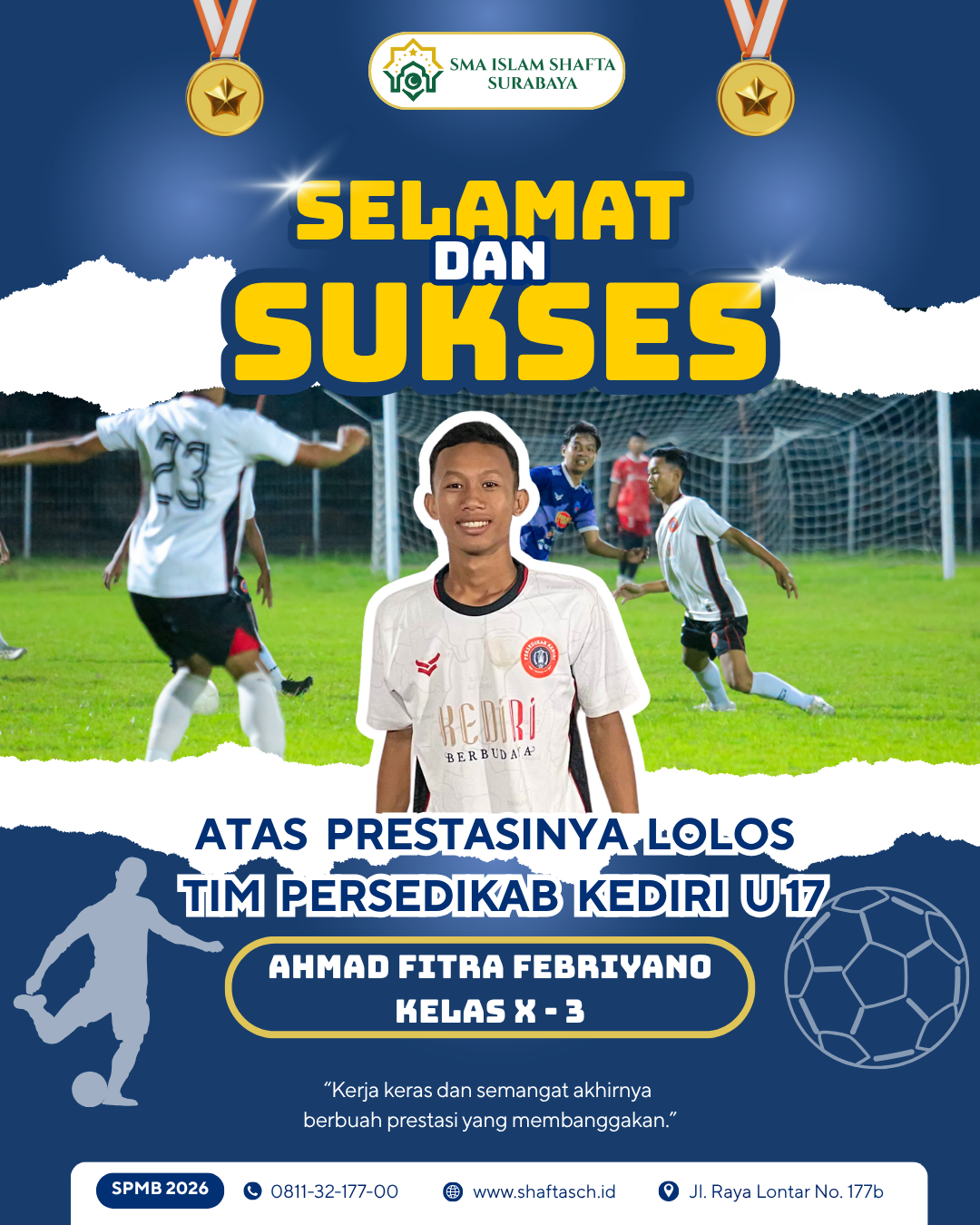 ðSiswa SMA SHAFTA Tembus PERSEDIKAB Kediri U17ð