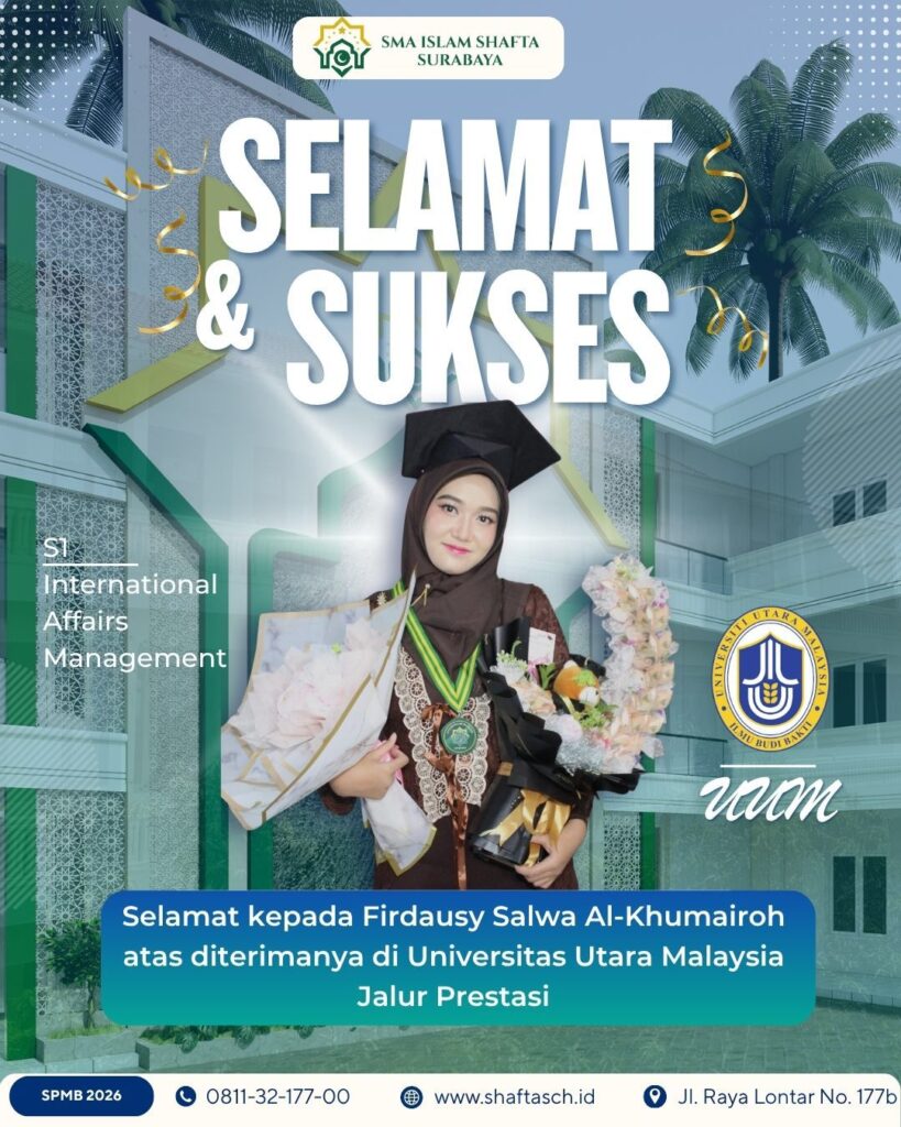 Siswi SMA SHAFTA Diterima di Universiti Utara Malaysia