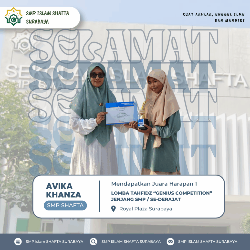 Gemilang di Ajang Tahfidz, Siswi SMP SHAFTA Raih Juara Harapan 1