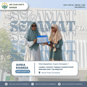 Gemilang di Ajang Tahfidz, Siswi SMP SHAFTA Raih Juara Harapan 1