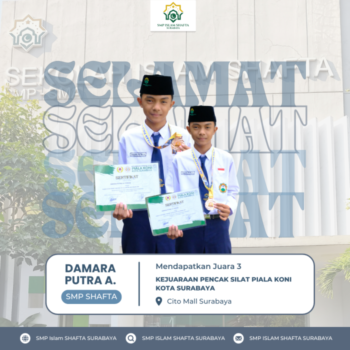 Bangga! Siswa Kelas 7 & 8 Ukir Prestasi Gemilang di Tingkat Kota hingga Nasional