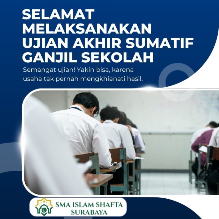 Biru Dan Putih Modern Ucapan Selamat Ujian Sekolah Facebook Post
