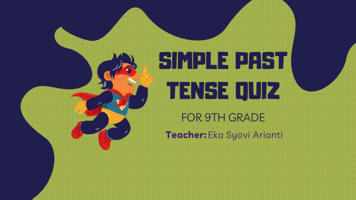 Colourful Playful Superheroes Past Simple Tense English Quiz Presentation