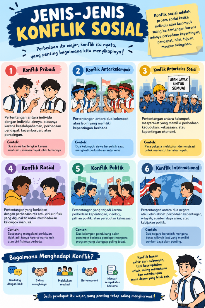 Jenis-Jenis Konflik Sosial Infografis