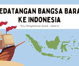 Kedatangan Bangsa Barat ke Indonesia Presentasi Biru Coklat Putih Ilustrasi