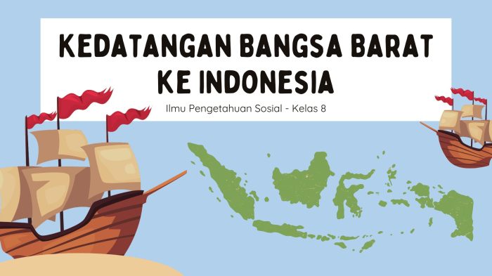 Kedatangan Bangsa Barat ke Indonesia Presentasi Biru Coklat Putih Ilustrasi