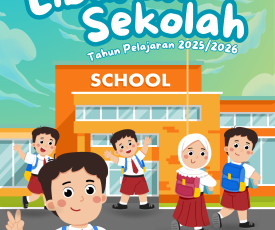 Poster Selamat Liburan Sekolah biru muda oranye ilustrasi
