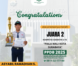 SISWA SMP SHAFTA RAIH GELAR JUARA 2 PIALA WALIKOTA SURABAYA