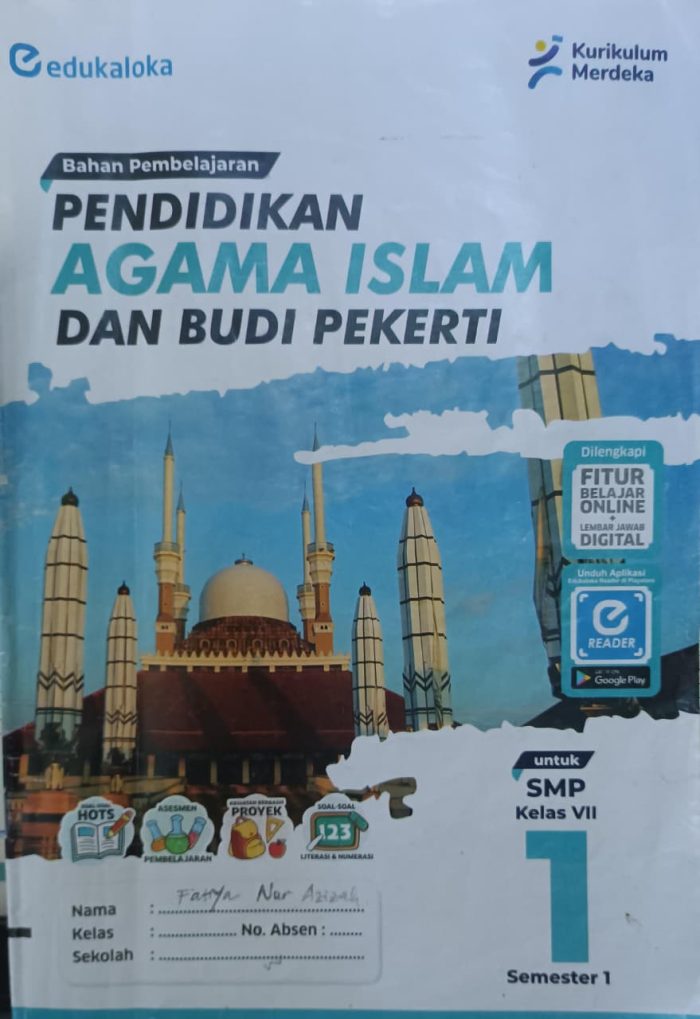 Sampul PAI Kelas 7 semester ganjil