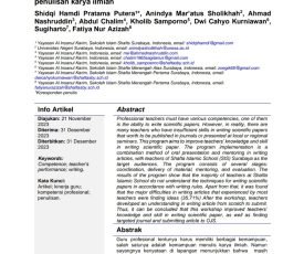 Jurnal Ilmiah Guru Sekolah Islam SHAFTA Terindeks GARUDA