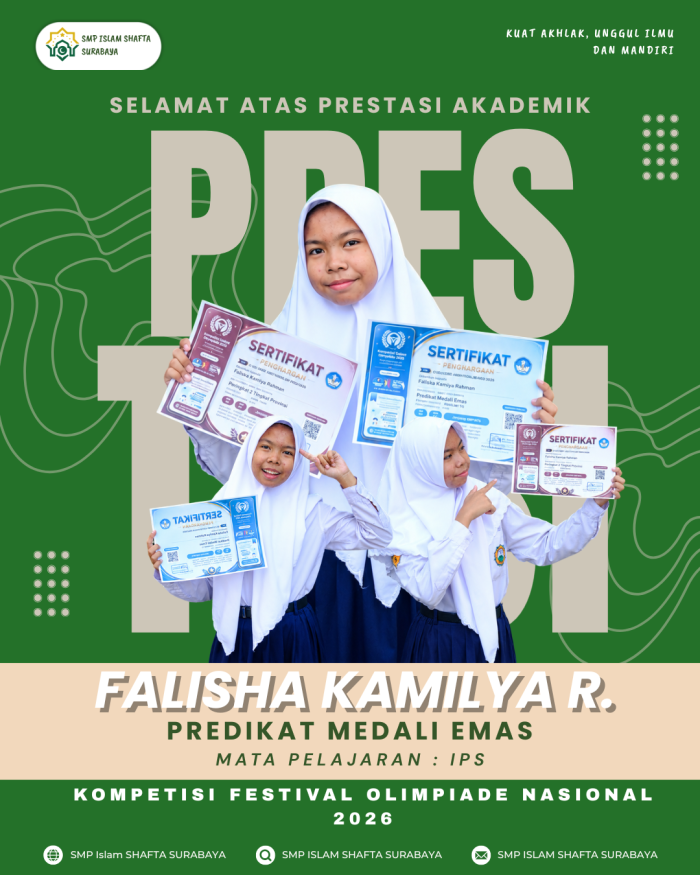 SHAFTA Berprestasi! Siswi SMP Raih Medali di Olimpiade IPS Tingkat Nasional