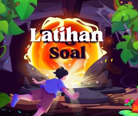 Ungu HIjau dan Oranye Ilustrasi Pulau Melayang Fantasi Tugas Presentasi