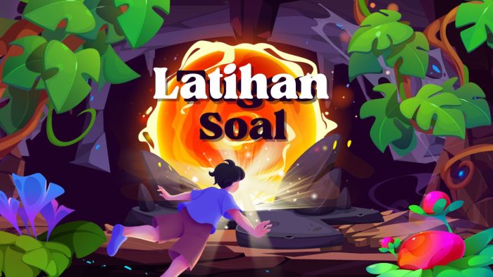 Ungu HIjau dan Oranye Ilustrasi Pulau Melayang Fantasi Tugas Presentasi