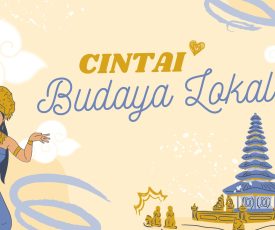 Wallpaper Desktop Cinta Budaya Lokal Kreatif Kuning dan Biru