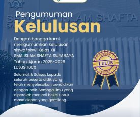 ð✨100% Resmi Lulus! Selamat untuk Siswa Kelas XII SMA SHAFTA