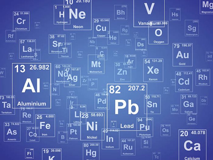 Periodic table of the elements. Background illustration.